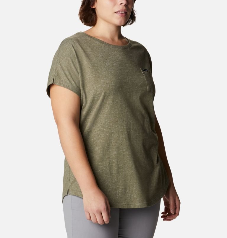 Women's Columbia Cades Cape T Shirts Olive | Plus Size CA-V538L